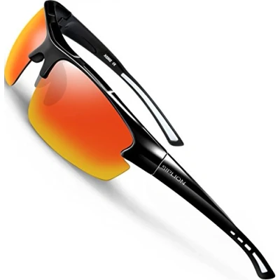 Abbildung von SIPLION Herren Sonnenbrille UV400 Schutz Polarisiert Superleichtes Rahmen 502 Rot CAT 3 CE