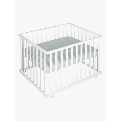 Abbildung von roba® Laufgitter »Style weiß, 75x100 cm«, bis 15 kg, mit Laufgittereinlage frosty green