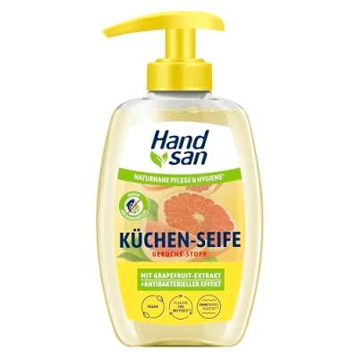 Abbildung von Handsan Flüssigseife Küchen Geruchs Stop, 1x300 ml Spender, Küchenseife gegen unangenehme Gerüche, Seife mit pflegendem Glycerin und natürlichem Grapefruit Extrakt
