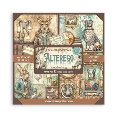 Abbildung von Stamperia Scrapbook Paper Pad for Scrapbooking, Albums, Card Making, Bullet Journalling and More, Acid Free, Single Face, Perfect Hobbies, Crafts, Gifting (Alterego) (30.5 x 30.5cm)