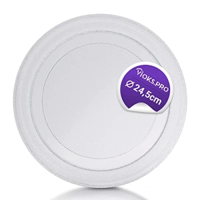 Abbildung von Vioks.pro Mikrowelle Drehteller Ersatz für LG 3390W1G005D Ø 245mm, Teller Glas Universal Zubehör