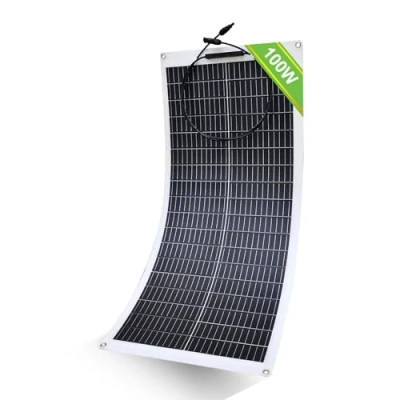 Abbildung von ECO WORTHY 100W 12V Solarpanel Flexibel Monokristallines Solarpanel, Solarmodul mit Ladekabel für Wohnmobil Auto Boot Batterien