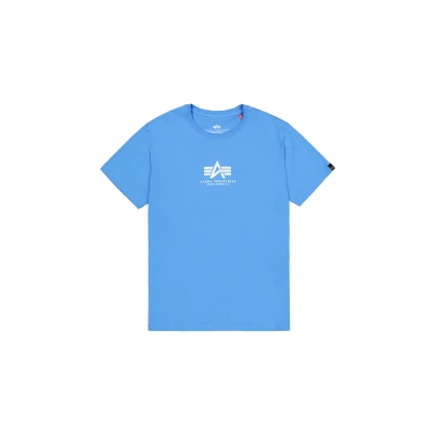 Abbildung von Alpha Industries Basic Tshirt print, Herren, Größe: XL, Mediteranian blue
