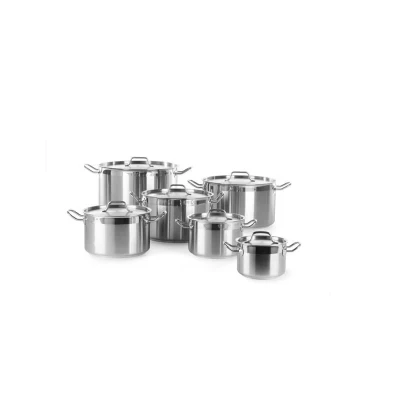 Abbildung von HENDI Kochtopf 10 Liter mit Deckel Edelstahl ø 28 x 17 cm für Induktion Gas Elektro Ceran Herd punktgeschweißte Griffe, Gastro Fleischtopf