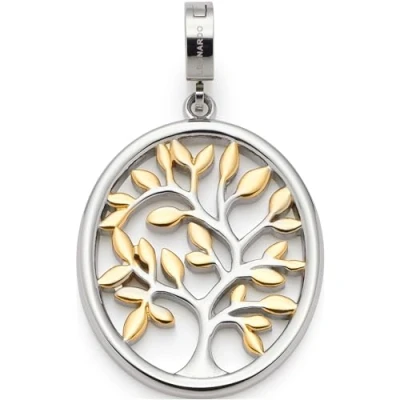 Abbildung von Leonardo Jewels Anhänger Clip&amp;Mix Milo, Ketten aus Edelstahl mit Lebensbaum im Bicolor Charakter, Schmuck Geschenk für Frauen, 023620