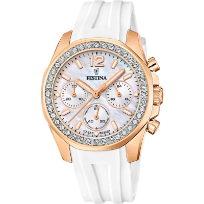 Abbildung von Festina Damen Analog Quarz Uhr mit Gummi Armband F20611/1