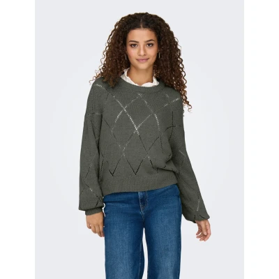 Abbildung von ONLY Onlgeenas Structure O NECK Strickpullover, Damen, Größe: Large, Kambaba