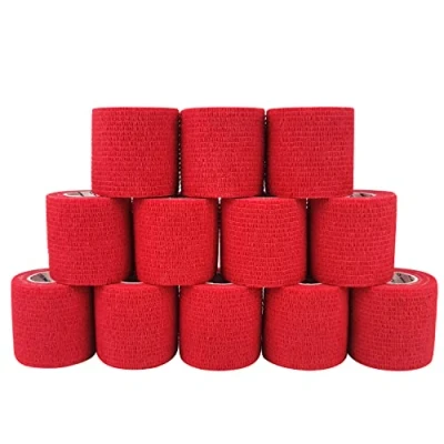Abbildung von COMOmed selbstklebender verband elastische binde handgelenk bandage pflaster rolle Dog Bandagen Tierische See Rot 5 cm X 12 Bände