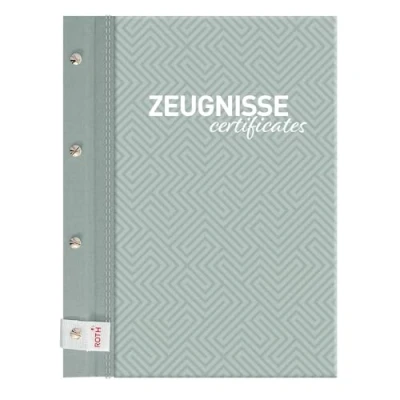 Abbildung von ROTH Zeugnismappe Pattern mit Buchschrauben Dusty Mint 12 A4 Klarsichthüllen, erweiterbar