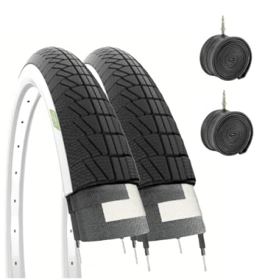 Abbildung von ECOVELO Unisex Kinder 2 16 x 1,75 (47 305) + Luftschlauch Reifen weiß schwarz für City Bike Graziella,