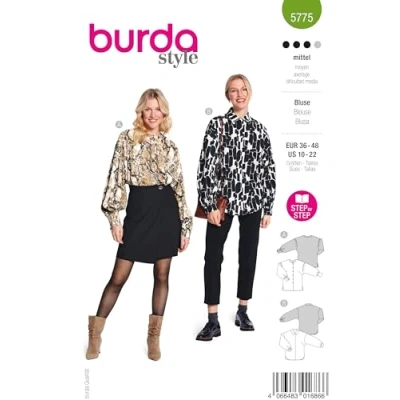 Abbildung von burda style Schnittmuster Damen Langarm Hemd Bluse Gr. 36 48