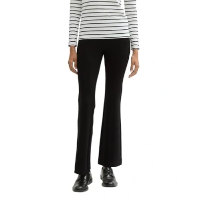 Abbildung von TOM TAILOR Damen Treggings Hose mit Schlag, 14482 Deep Black, 32/30