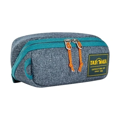 Abbildung von Tatonka Kulturbeutel Square Zip Pouch S (1L) Aufklappbare Waschtasche mit 2 Reißverschluss Netztaschen PFC/PFAS frei 8 x 19 7 cm (Navy)