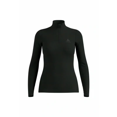 Abbildung von Odlo Damen Funktionsunterwäsche Langarm Shirt mit Reißverschluss MERINO 200, black, M