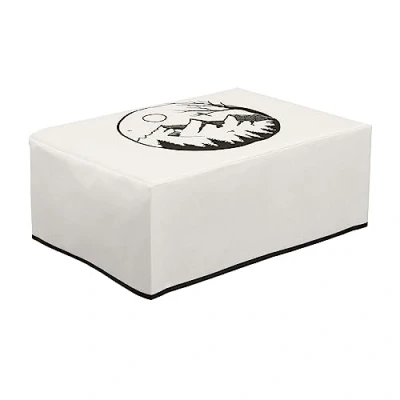Abbildung von kwmobile Cover kompatibel mit HP DeskJet 2755e / 2720e 2710e 2820e Tasche Hülle Drucker Staubschutzhülle Schutzhaube Schutzhülle Schwarz Weiß Relax in mountains