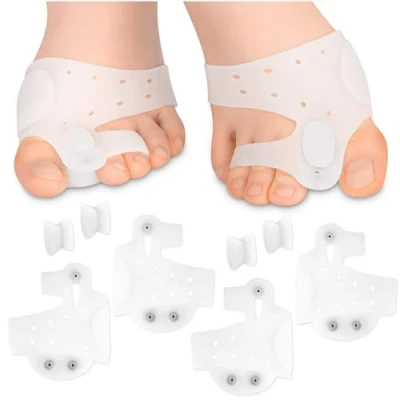 Abbildung von HALUTO Hallux valgus Korrektur mit Magnet 4 Stk Zehenspreizer Zehentrenner für Überlappende Zehen Ballenzehen Hammerzehen Zehenstrecker Toe Separator Spacer