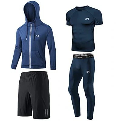 Abbildung von MEETYOO Herren Kompressionsshirt Set, Blau kurzarm, L EU