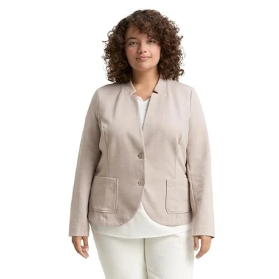 Abbildung von TOM Tailor Blazer, Damen, Größe: 48, Soft taupe melange