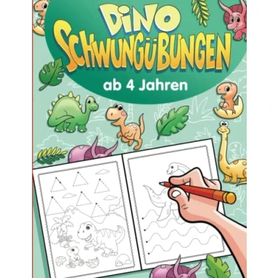 Abbildung von Dino Schwungübungen ab 4 Jahren: Fesselnde für Kindergarten und Vorschule Übungsheft zur Förderung der Feinmotorik, Stifthaltung Konzentration