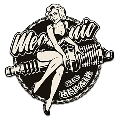 Abbildung von Retro Vintage Aufkleber Finest Folia Sticker Old School Ace Kult Rockabilly (R149 3 Mechanic Repair)