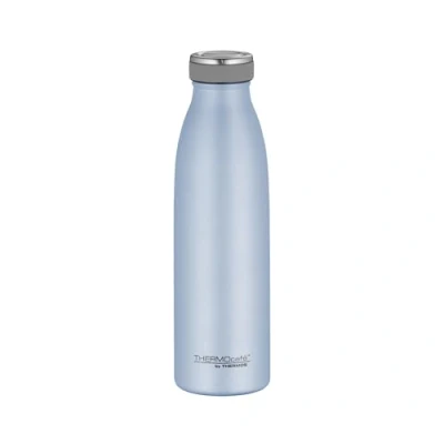 Abbildung von THERMOcafé by THERMOS TC BOTTLE pastell blau matt 0,50l, Edelstahl Isolierflasche kohlensäurefest, 12h heiß 24h kalt, Auslaufsicher, für Schule, Unterwegs &amp; Büro