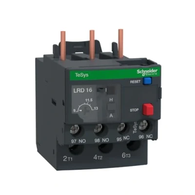 Abbildung von Schneider Electric Motorschutzrelais LRD16 , 9 13A, 1S+1Ö, Klasse 10A, Überlastrelais