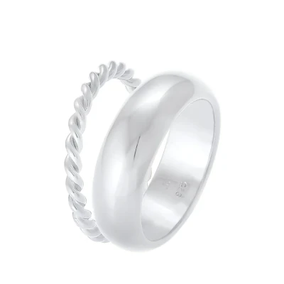 Abbildung von Elli 2 PACK Ring silvercoloured, Damen, Größe: 54, Silver coloured