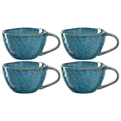 Abbildung von LEONARDO HOME 018588 MATERA Keramiktasse 290 ml, Blau, 4er Set, Keramik