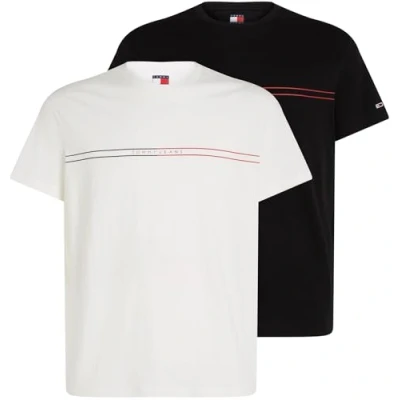 Abbildung von Tommy Jeans Entry 2 PACK Tshirt print, Herren, Größe: 58, Ecru/black