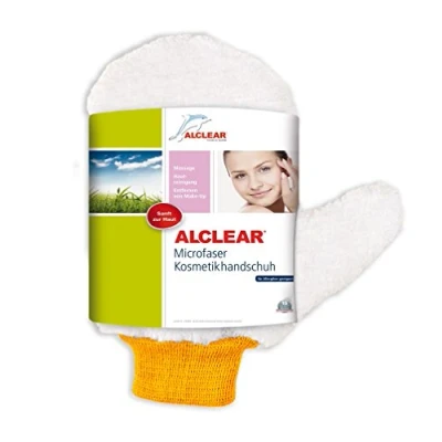Abbildung von ALCLEAR 200805 Kosmetikhandschuh aus Ultra Microfaser: Abschminken, Massage bei weniger Hautirritationen, empfohlen für Allergiker, wie Abschminkpad, sanfter als Gesichtswasser; Gesichtstuch, Kosmetiktuch, Kosmetikpad, Make Up