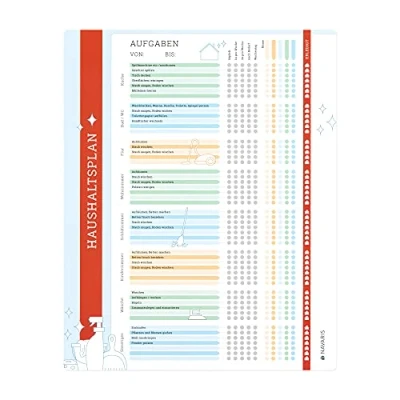 Abbildung von Navaris Haushaltsplan magnetisch abwischbar 40x32 cm Wochenplaner Putzplan groß Aufgaben Tafel für Kinder Familie WG Kalender Magnettafel