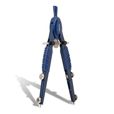 Abbildung von Aristo AR55808 Topline Art Series Schnellverstellzirkel (Kreise bis 370 mm Durchmesser, Ersatzminen, Schenkel aus Zinkdruckguss) deep blue