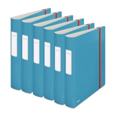 Abbildung von Leitz Qualitäts Ordner 180 Active, 6er Pack, A4, 350 Blatt, 6,5 cm Rückenbreite, Sanftes Blau, Cosy Serie, 10390061