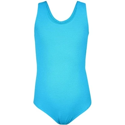 Abbildung von Aquarti Mädchen Badeanzug mit Ringerrücken Sport Mädchen, Chlorresistent, Farbe: Jacquard Punkte Türkis, Größe: 152