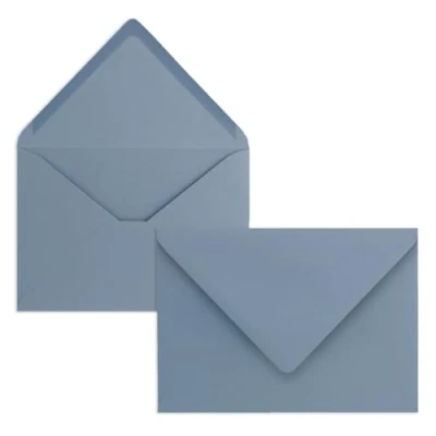 Abbildung von 25 Mini Brief Umschläge Graublau (Blau) 5,2 x 7,6 cm Miniatur Kuverts mit Nassklebung für Blumen Grüße, Grußkarten, Anhänger &amp; Geld Geschenke FarbenFroh by GUSTAV NEUSER