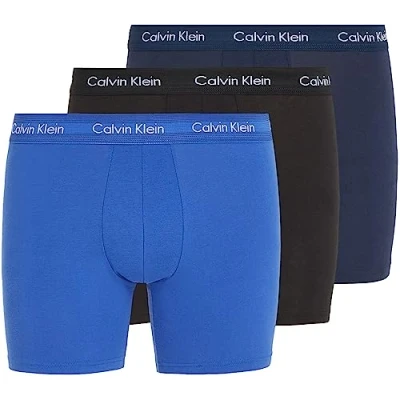 Abbildung von Calvin Klein Herren Boxer Briefs aus Baumwolle mit Stretch, Mehrfarbig (Black/Blueshadow/Cobaltwater Dtm Wb), S