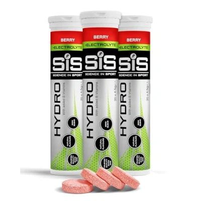 Abbildung von Science in Sport HYDRO Tabletten 3 x 20 Stk. Beere Elektrolyte Tabletten, Vegan &amp; glutenfrei, Brausetabletten zur Anregung von Hydration und für einen ausgeglichenen Haushalt