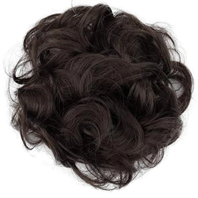 Abbildung von CAISHA Haarteil Haargummi Hochsteckfrisuren Brautfrisuren Voluminös Gelockt Unordentlich Dutt Kunstfaser DM15cm Braun G4A