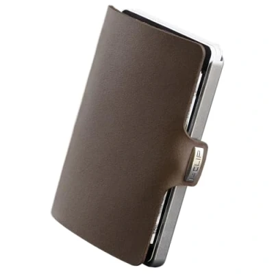 Abbildung von I CLIP Original Slim Wallet Glattleder und Lochprägung (Glattleder, Braun)