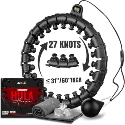 Abbildung von K MART Smart Weighted Hula Hoop, Verstellbarer Hoop Reifen, 27 Knoten, Grün