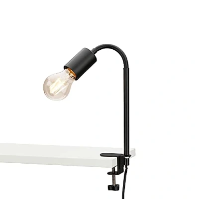 Abbildung von BRILONER Leuchten Klemmleuchte, Klemmlampe, 1x E27, max. 10 Watt, inkl. Kabelschalter, Flexarm, Metall, Schwarz, 477mm, 2600 015