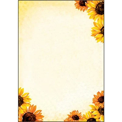 Abbildung von SIGEL DP129 Motiv Papier, Briefpapier mit Sonnenblumen, 90 g, A4, 50 Blatt, aus nachhaltigem Papier