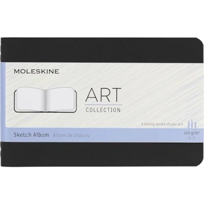 Abbildung von Moleskine Art Collection Skizzenbuch (Zeichenblock mit Hardcover, Papier geeignet für Stifte, Bleistifte und Zeichenkohle, Taschenformat 9 x 14 cm, 72 Seiten) schwarz