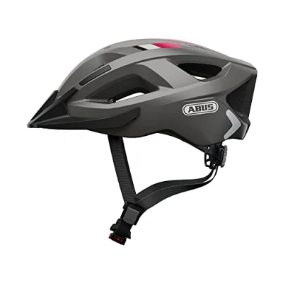 Abbildung von ABUS Stadthelm Aduro 2.0 Allround Fahrradhelm mit Licht in sportivem Design für den Stadtverkehr Damen und Herren Grau, Größe S