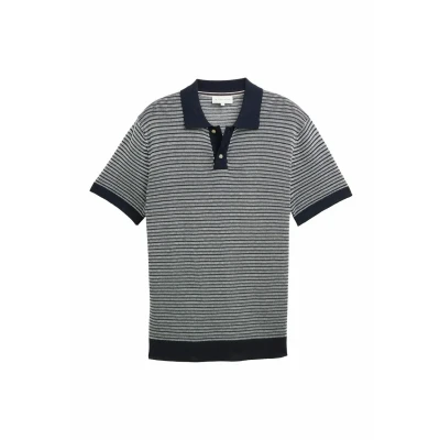 Abbildung von TOM Tailor Poloshirt, Herren, Größe: Medium, Navy white fancy stripe
