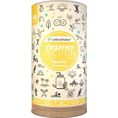 Abbildung von Veganes Protein cremige Vanille 1000g 12 pflanzliche Proteinquellen Ohne Soja &amp; Gluten Premiumqualität vom Bodensee Made in Germany