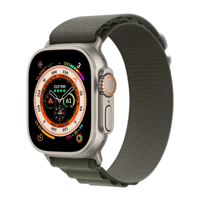 Abbildung von Apple Watch Armband Original Stoff Grün Geeignet für Ultra 49 mm