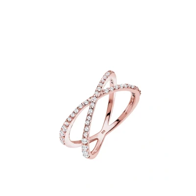 Abbildung von Elli Cross Basic Ring, Damen, Größe: 54, Roségoldfarben