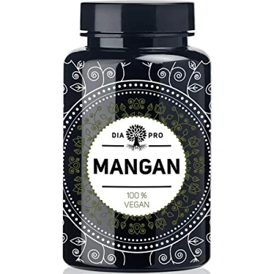 Abbildung von DiaPro® Mangan 365 Hochdosierte Tabletten mit 10 mg pro Tablette aus Bisglycinat Stück Jahresvorrat 100% Vegan Laborgeprüft