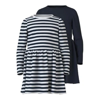 Abbildung von Name it Nmfvivia Dress 2 PACK Jerseykleid für Kinder, Größe: 80, Dark sapphire